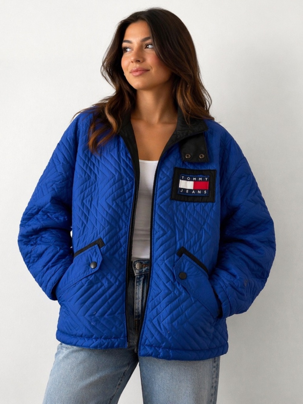 Tommy Hilfiger Women's Blue Quilted Puffer Jacket